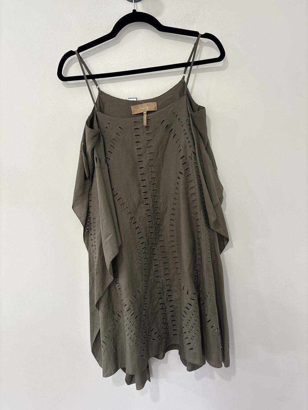 Max Azria Silk Spaghetti Strap Mini Dress Green Size XS